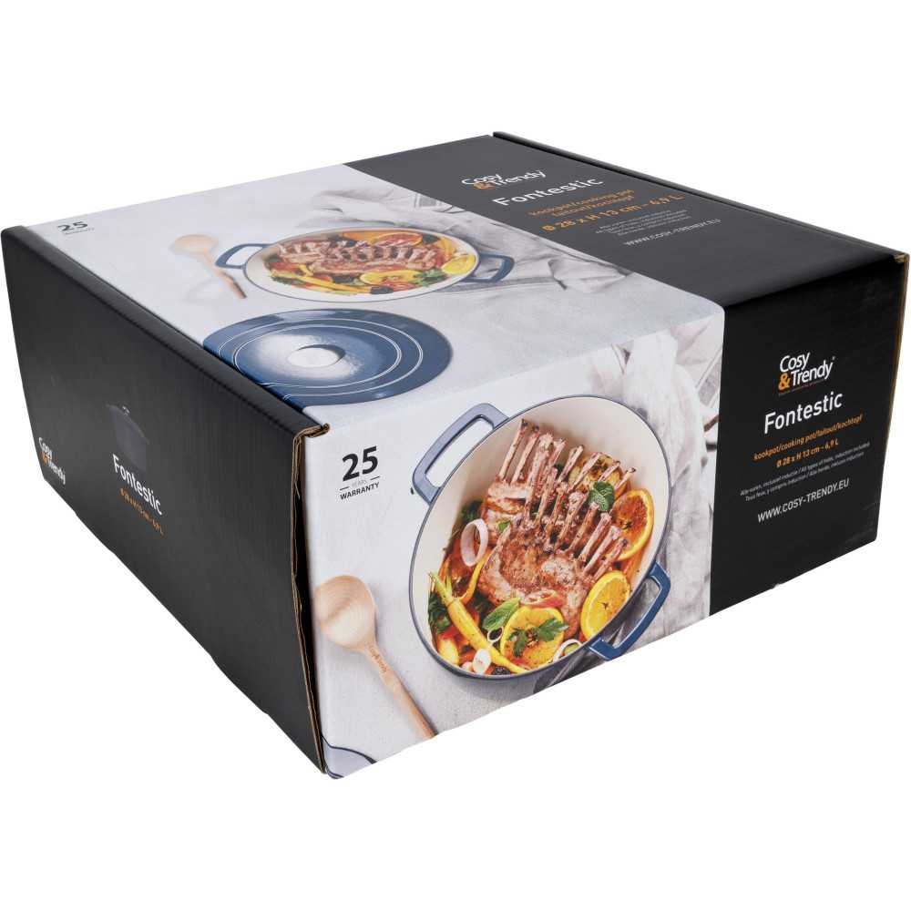 Cocotte en Fonte émaillée, FONTESTIC, Bleu Canard, D28 cm Cosy & Trendy - Mathon - 6