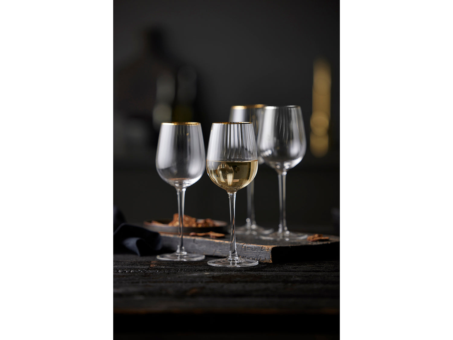 Set de 4 verres à vin blanc PALERMO GOLD Transparent Lyngby Glas - Mathon - 4