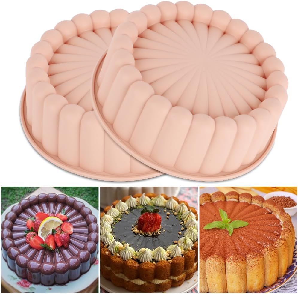 Moule Gateau Silicone Rond 20cm rose Vendos85 - Mathon