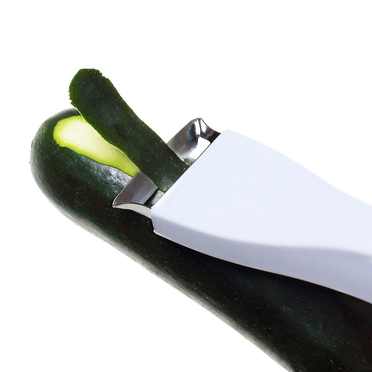 Eplucheur blanc en inox 2 en 1 Astuceo - Mathon - 2