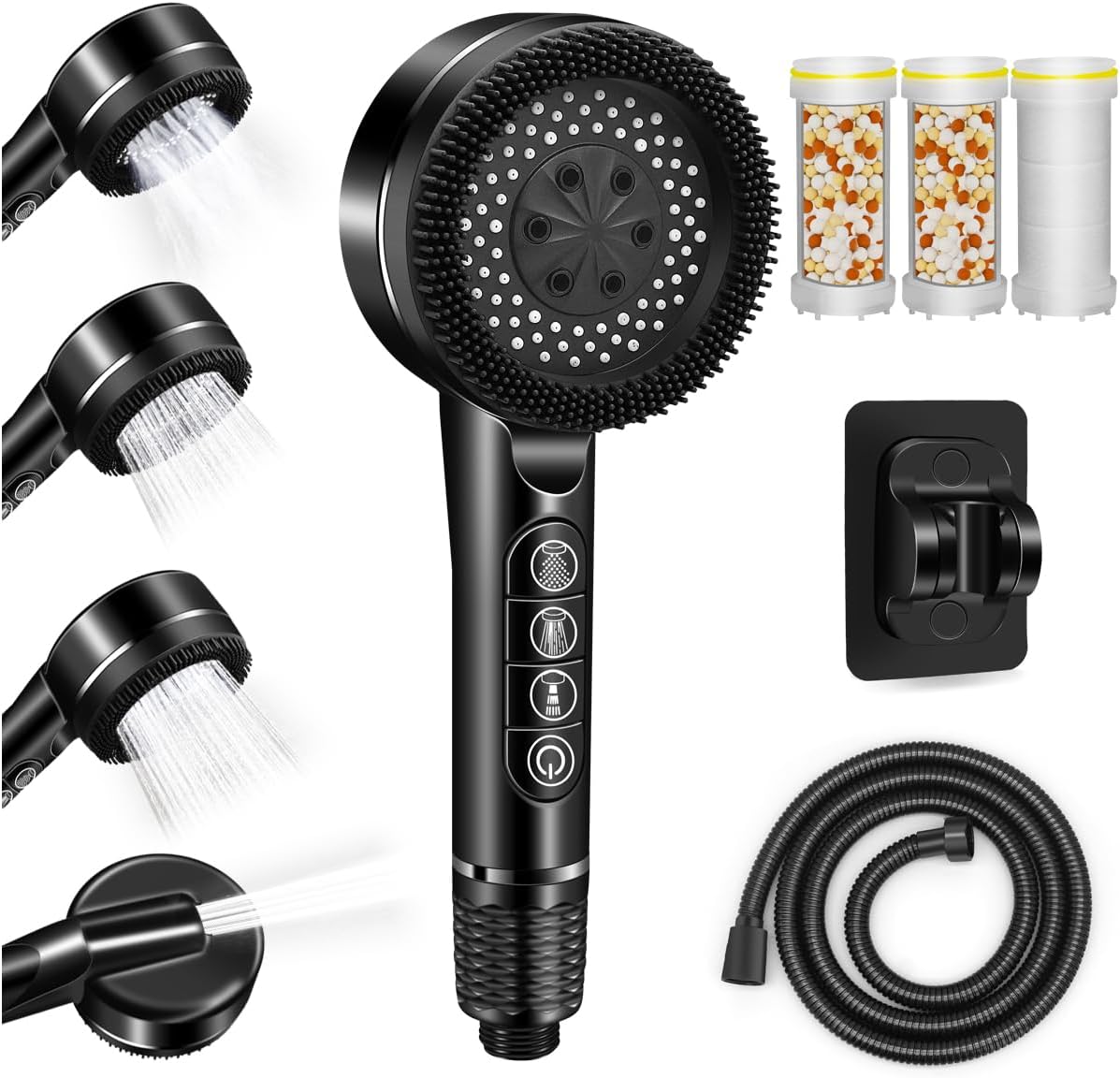 Douchette noire 4 modes avec filtre anti-calcaire Vendos85 - Mathon