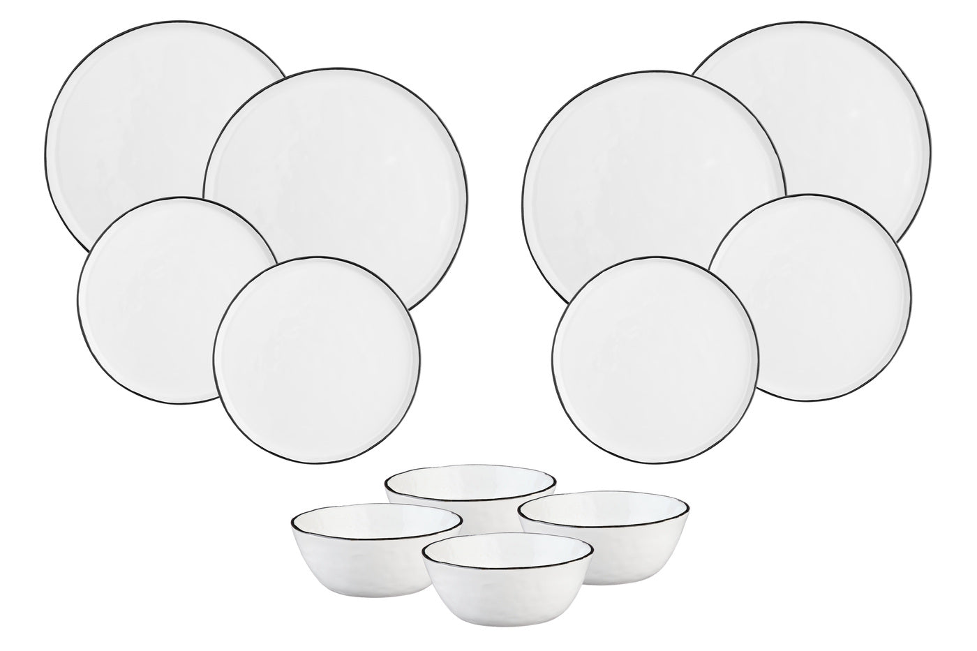 Lot de 12 set les essentiels en grès blanc D Björn - Mathon - 1