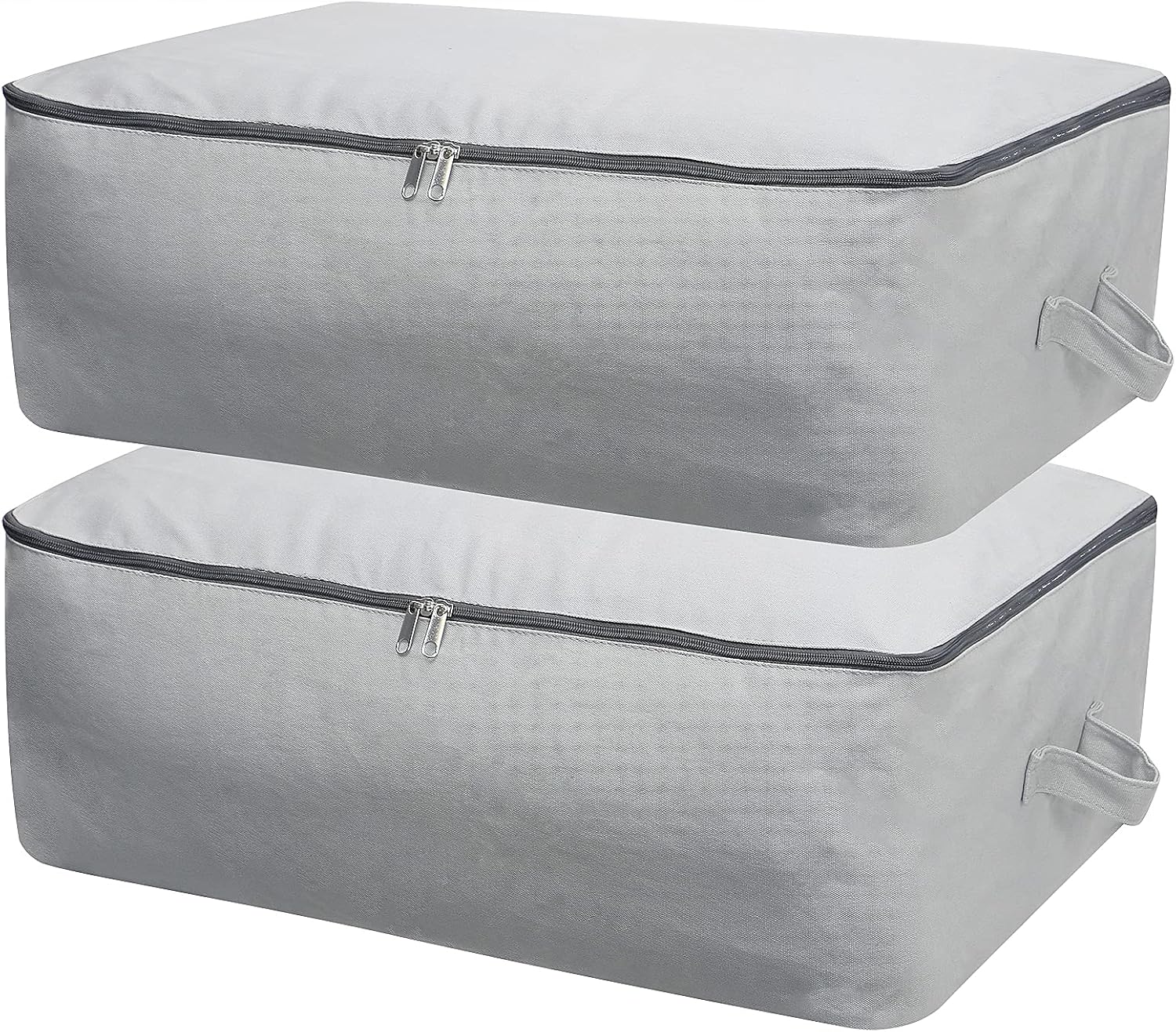 Panier de rangement en coton gris clair 65x47x22 cm Vendos85 - Mathon