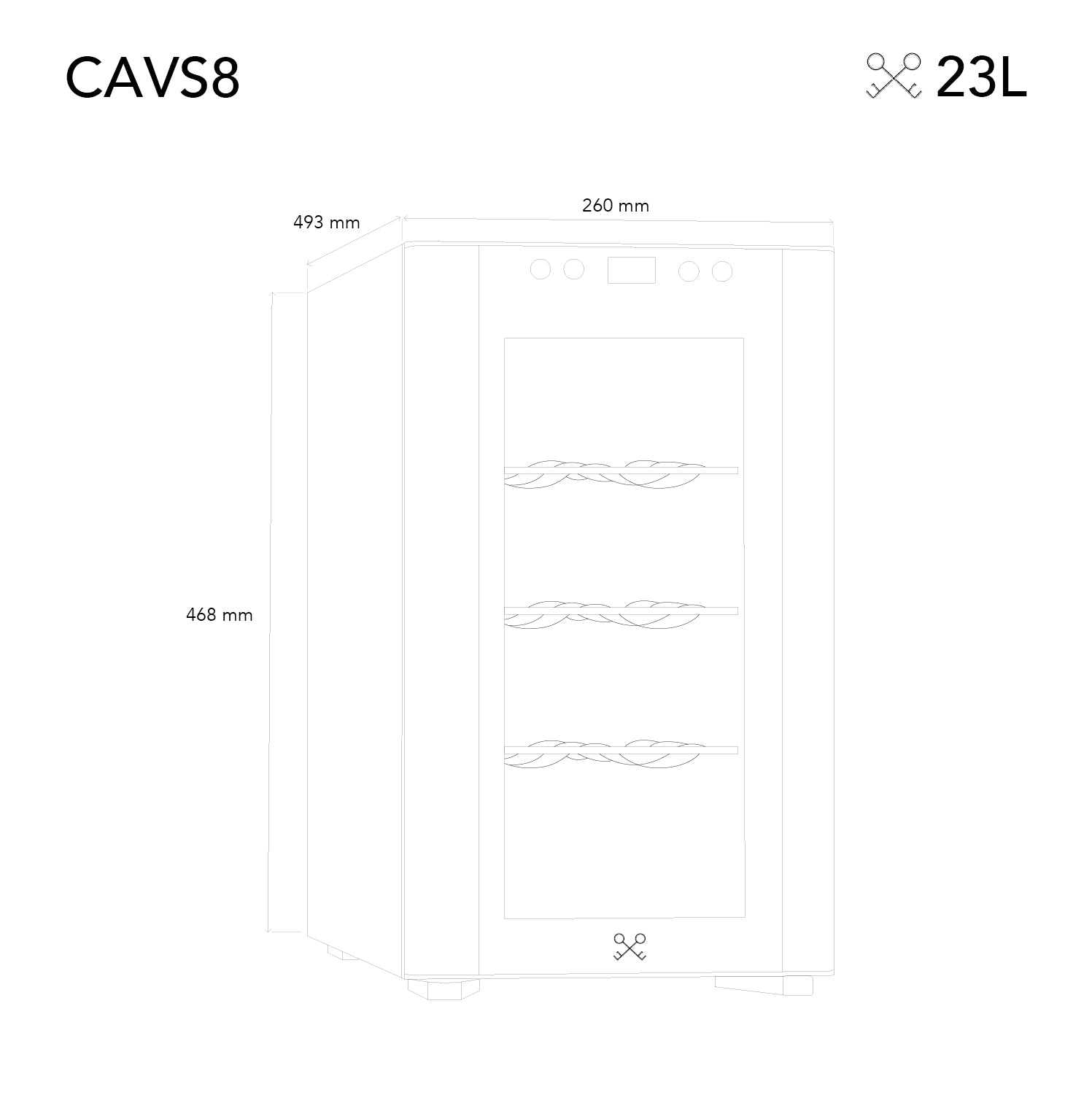 Cave à vin 8 bouteilles pose libre - CAVS8 Les Petits Champs - Mathon - 5