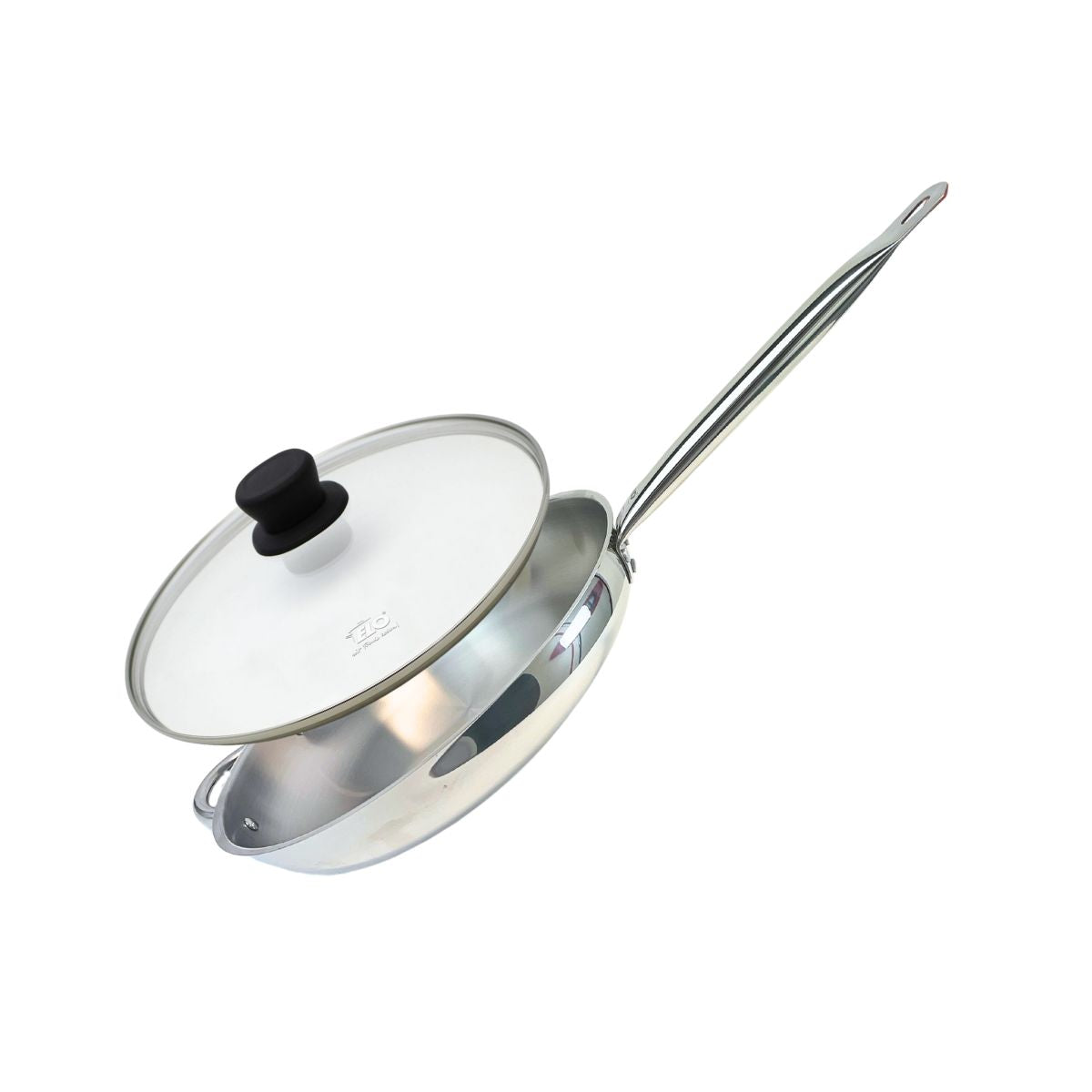 Poêle à frire 32 cm en inox 18/10 et couvercle en verre  Profi Therm Elo - Mathon - 1