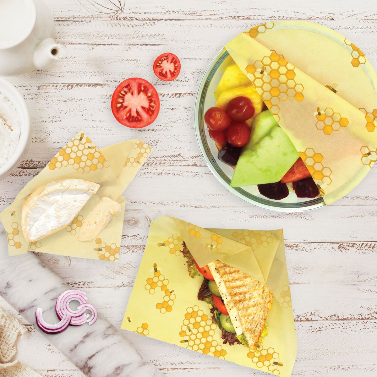 Set de 3 emballages en cire d