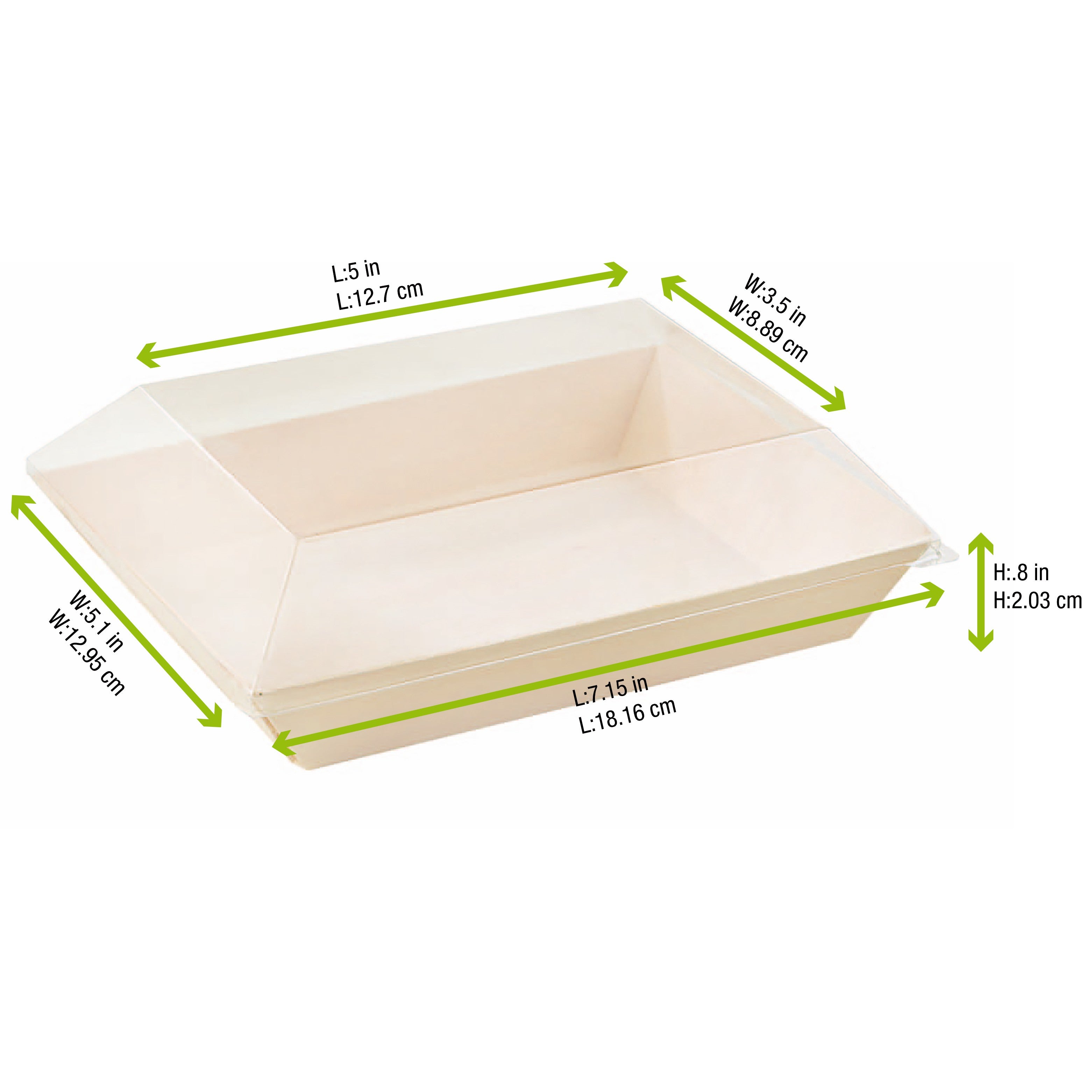 100Pcs - Couvercle Samourai dôme transparent en plastique PET transparent pour assiette 130x180mm FirstPack - Mathon - 3