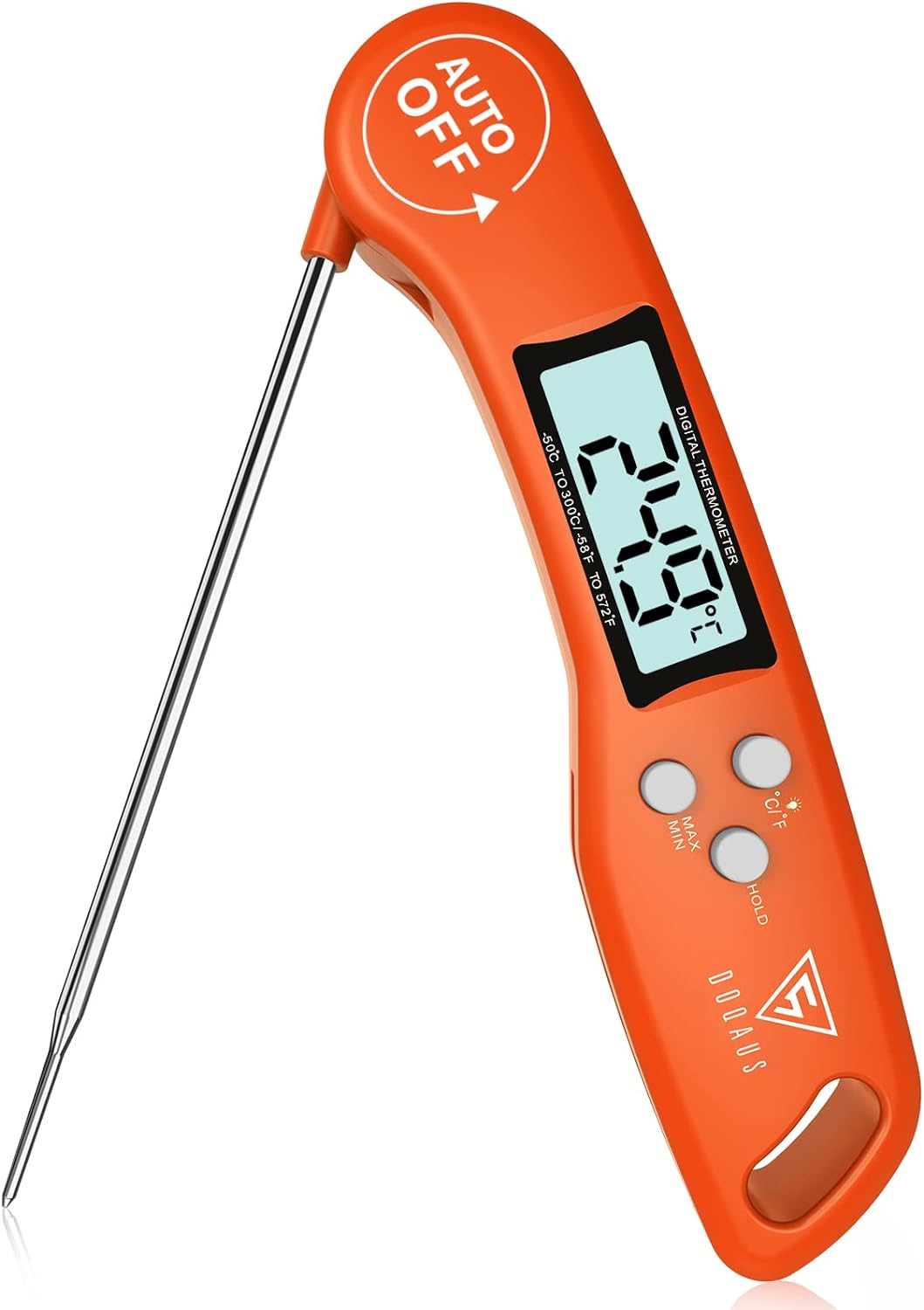 Thermometre Cuisine avec écran LCD pour Viande, BBQ, Steak, Huile, Lait, Vin orange Vendos85 - Mathon