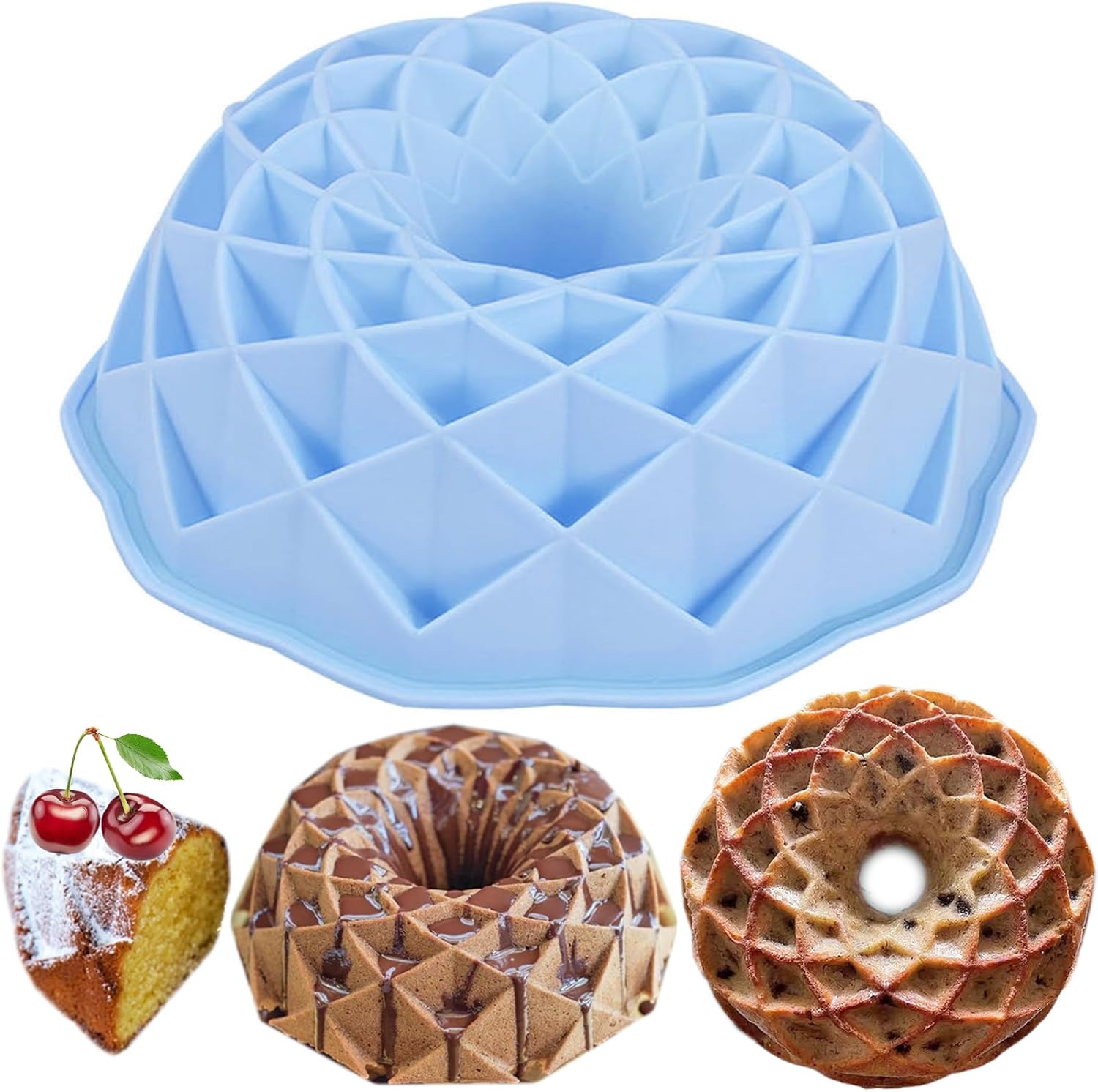 Moule a Cake Silicone 23 cm bleu Vendos85 - Mathon