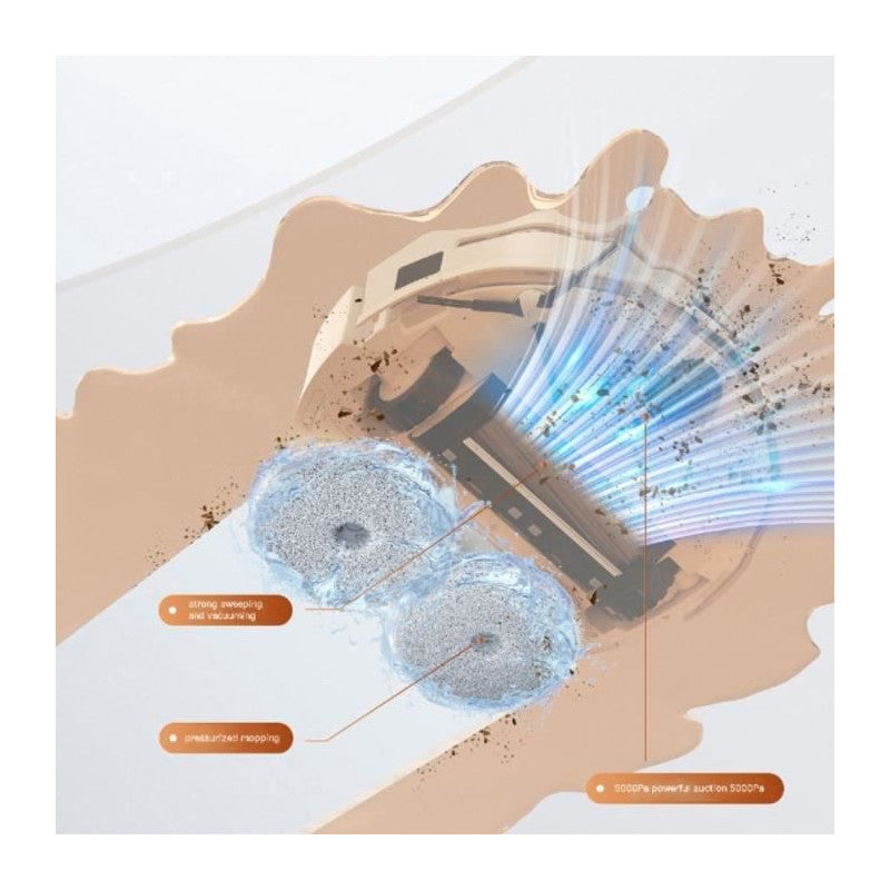 Robot Aspirateur Laveur Connecté Avec Base De Vidage - Eziclean All In One Z15 Pro - 10 000 Pa - 1,5 L - Blanc Eziclean - Mathon - 6