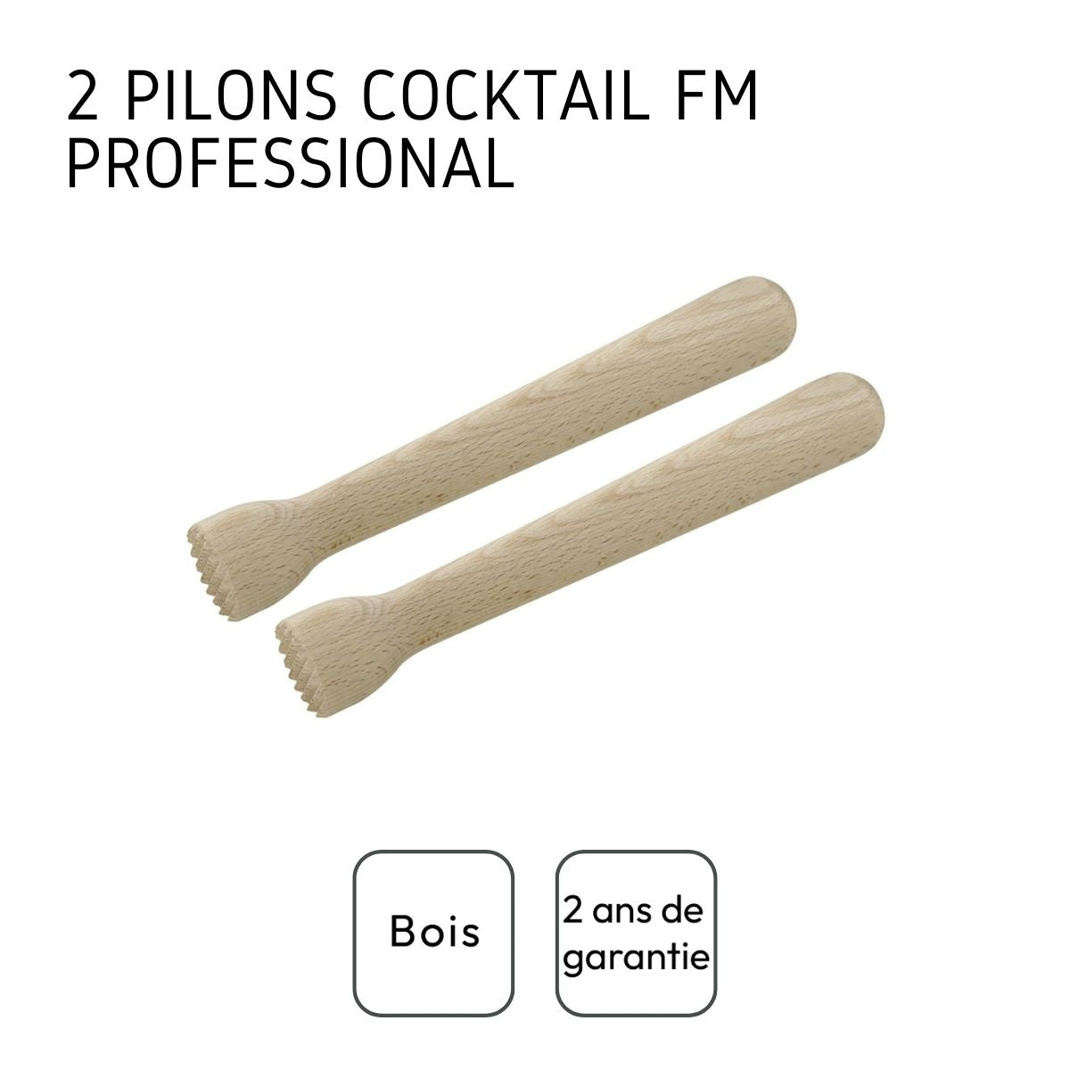 Lot de 2 pilons cocktail en bois FM Professional - Mathon - 4