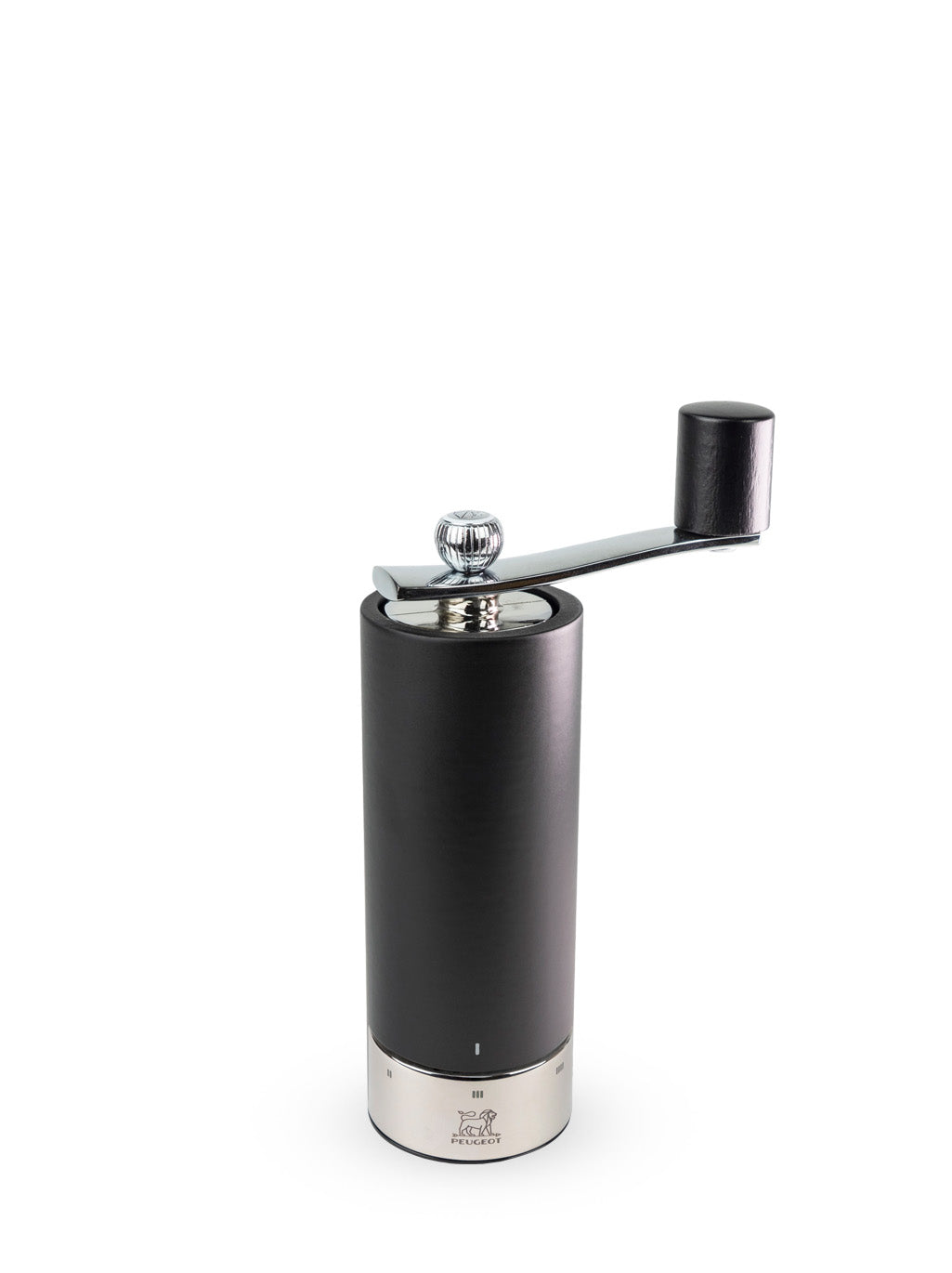 Isen Moulin à sel à manivelle en bois et inox, noir, u