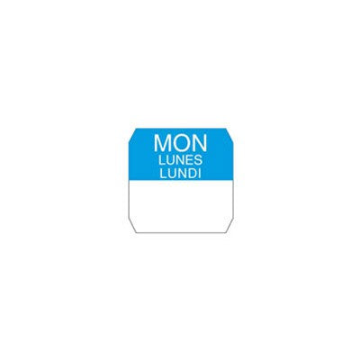 1000Pcs - Rouleau étiquette bleue lundi  25x25mm FirstPack - Mathon - 1