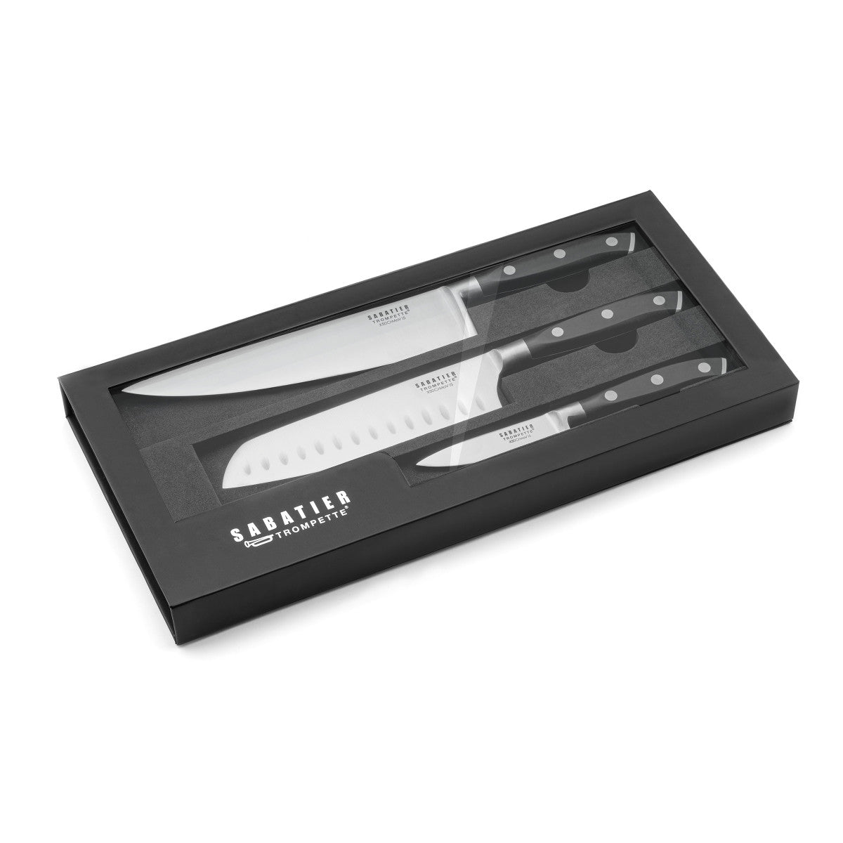 Vulcano - Coffret magnet avec 3 couteaux de cuisine Sabatier Trompette - Mathon - 1