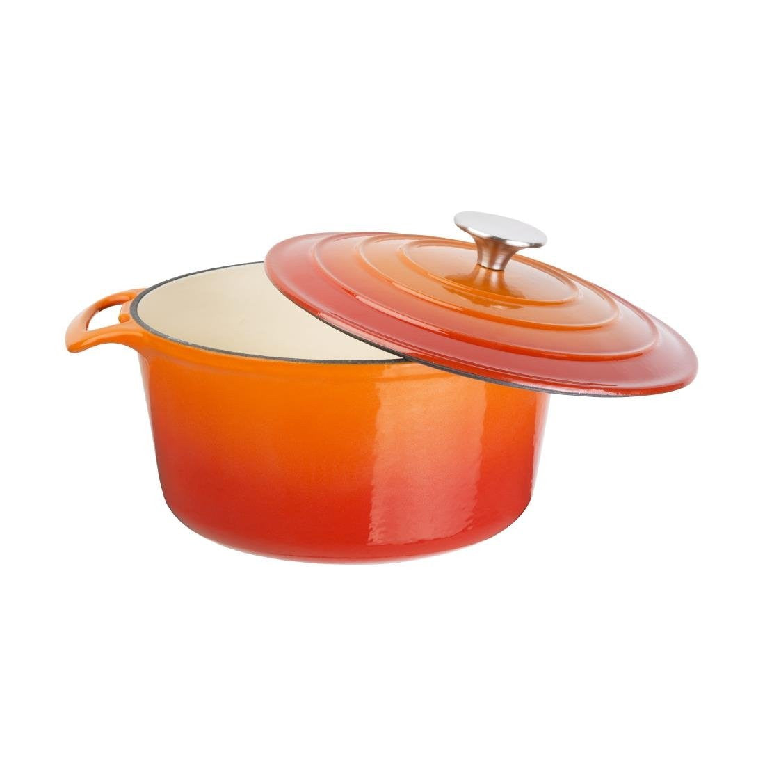 Grande cocotte en fonte ronde orange   4 L Vogue - Mathon - 2