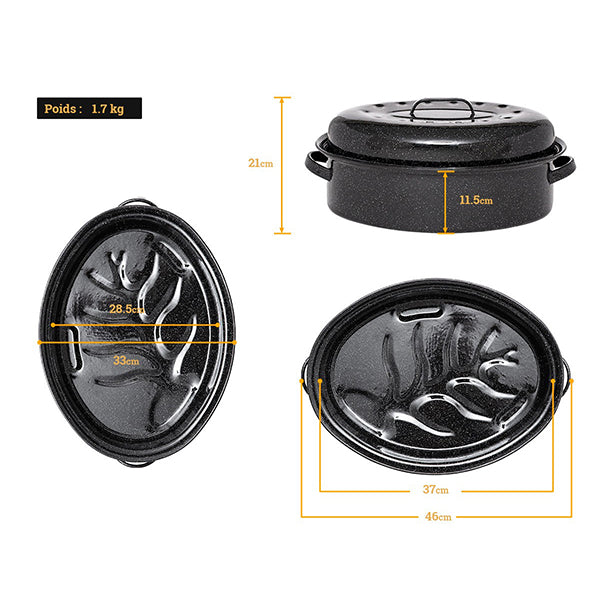 Roaster 4 8 personnes 46 cm Graniteware - Mathon - 4