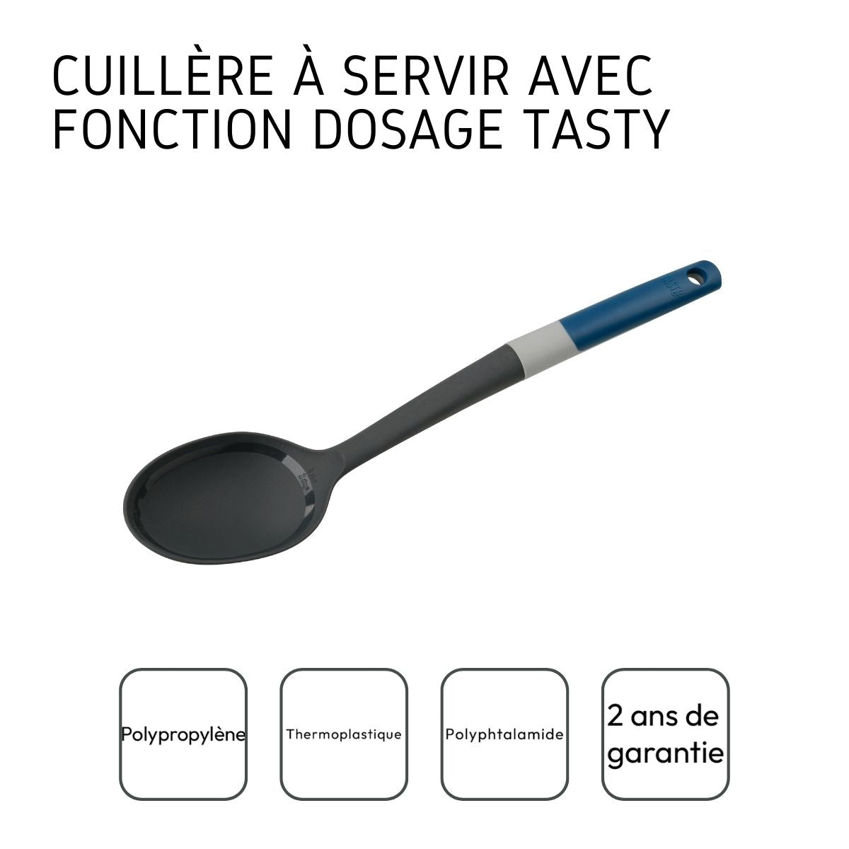 Cuillère doseuse manche bleu foncé 34 cm Tasty Core Tasty - Mathon - 4