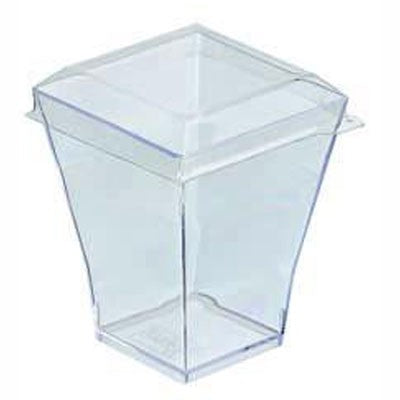 200Pcs - Couvercle Taiti plat et carré transparent en plastique PET 46x46x10mm FirstPack - Mathon