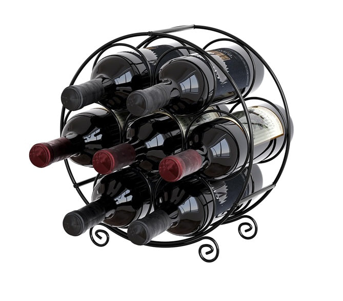 Casier à vin en métal – 7 bouteilles, design élégant - Mathon