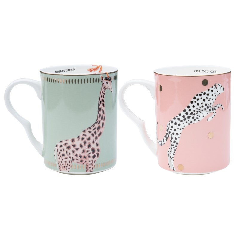 Carnival - Coffret 2 mugs 280ml - Guépard et Girafe Yvonne Ellen - Mathon - 6