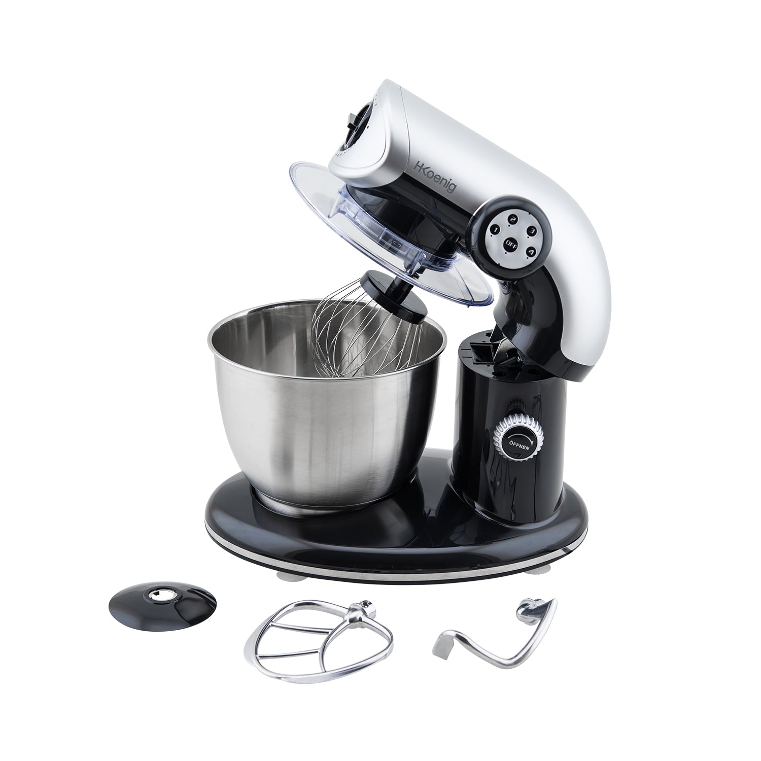 Robot Pâtissier - H.koenig - Km80 - 1000 W - Bol Inox 5,5 L - 4 Vitesses - Noir, Rouge, Gris HKOENIG - Mathon - 4