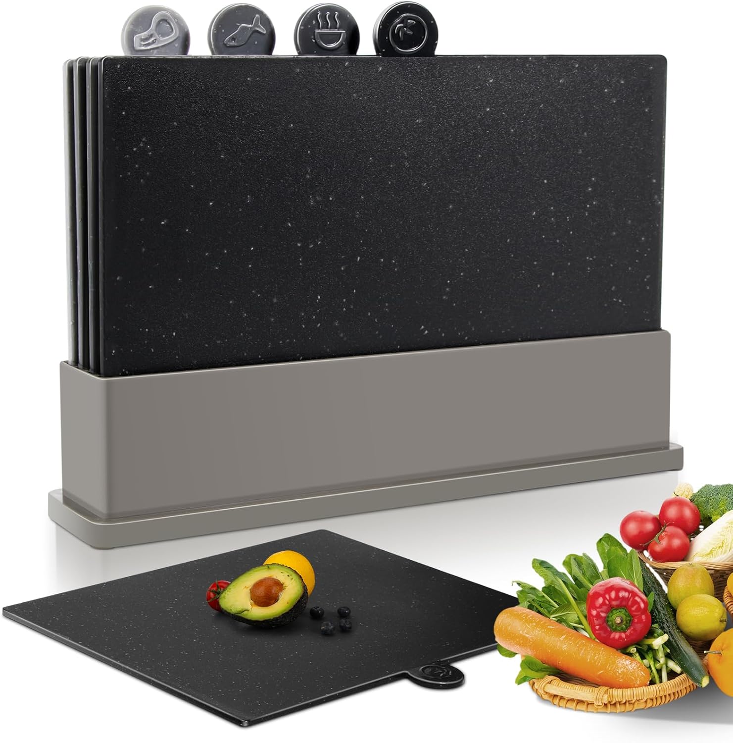 Ensemble de 4 Planches à Découper avec Code Couleur Vendos85 - Mathon