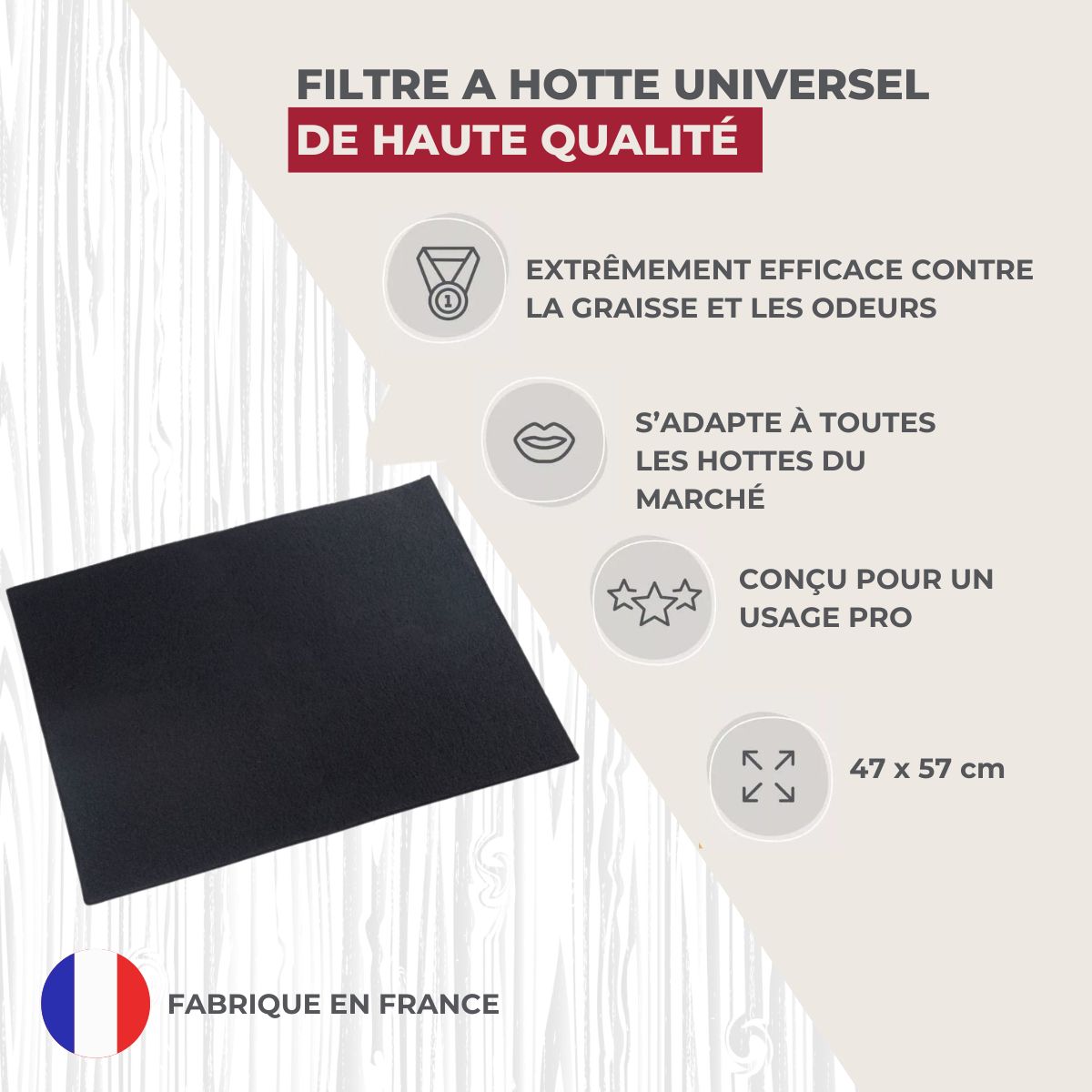 Filtre hotte  47 x 57 cm Accessoires hotte et friture Fackelmann - Mathon - 2