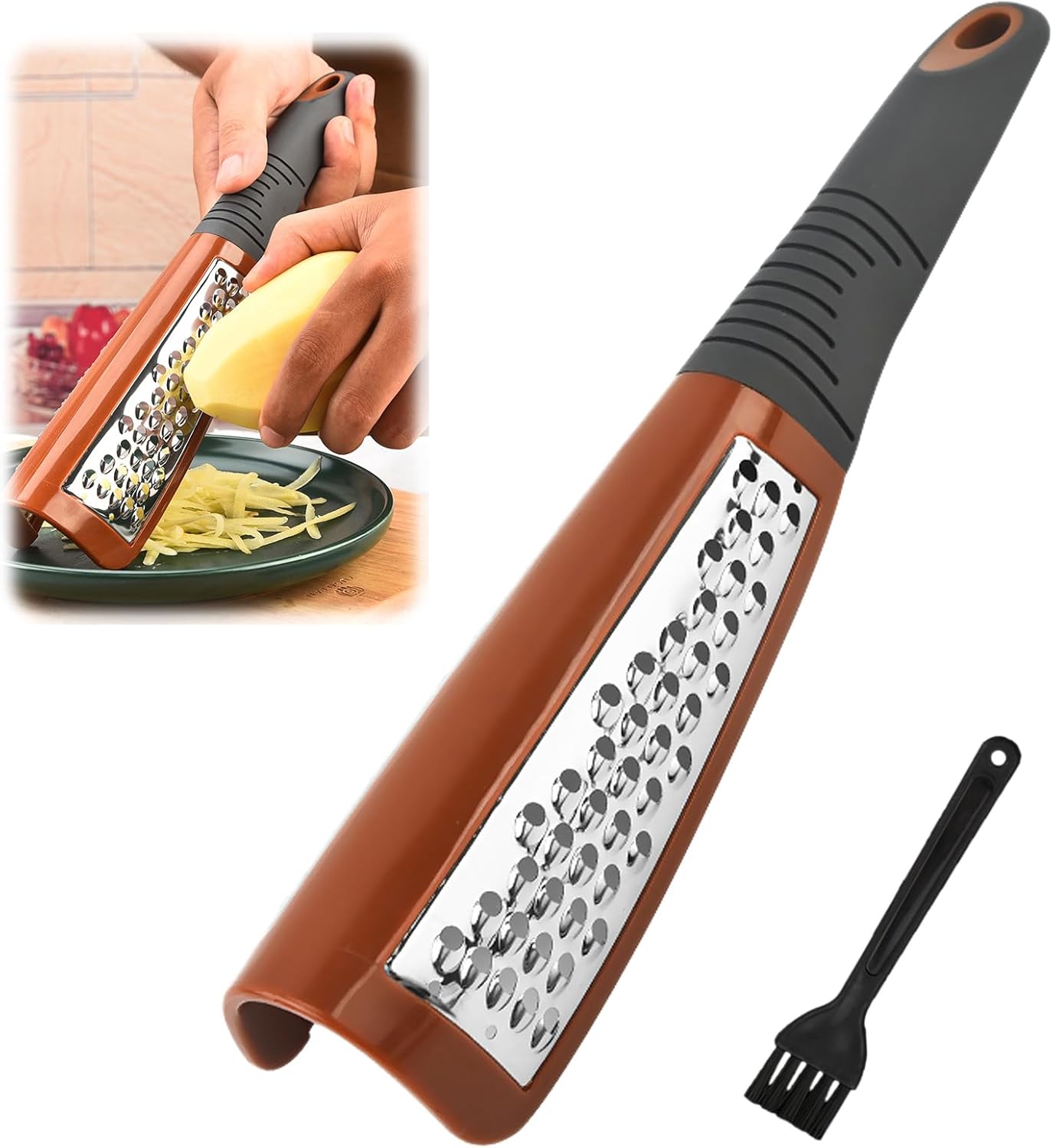 Râpe double face en acier inoxydable avec brosse Vendos85 - Mathon