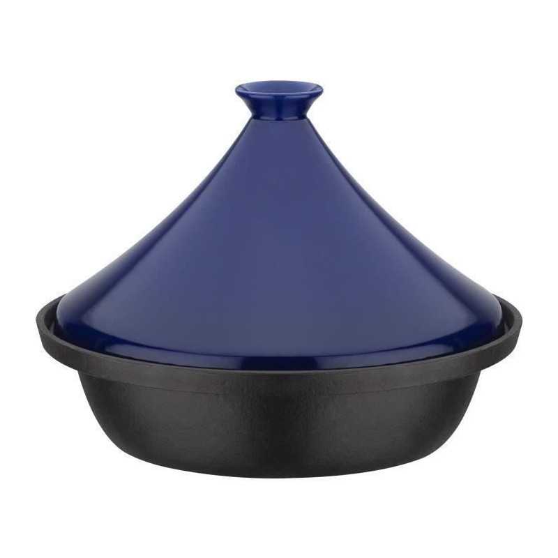 Tajine Fonte Massive - Gsw - 30 X 22 Cm - Couvercle Céramique - Induction - Bleu GSW - Mathon - 1
