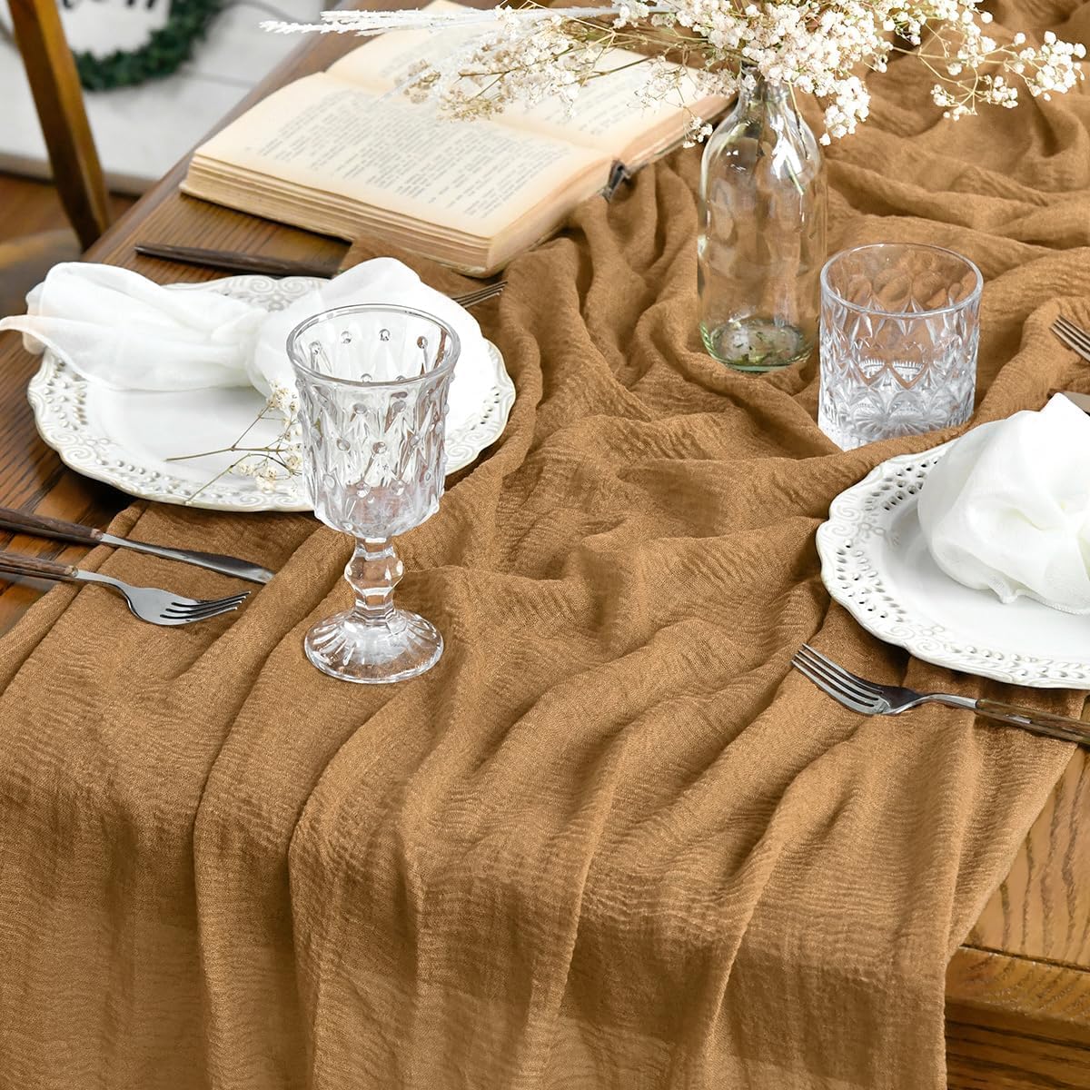 Chemin de table Artoid Mode 300 cm jaune moutarde Vendos85 - Mathon