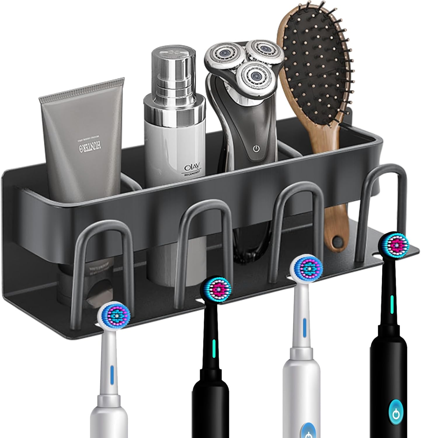 Porte Brosse à Dents Mural Auto-Adhésif gris Vendos85 - Mathon