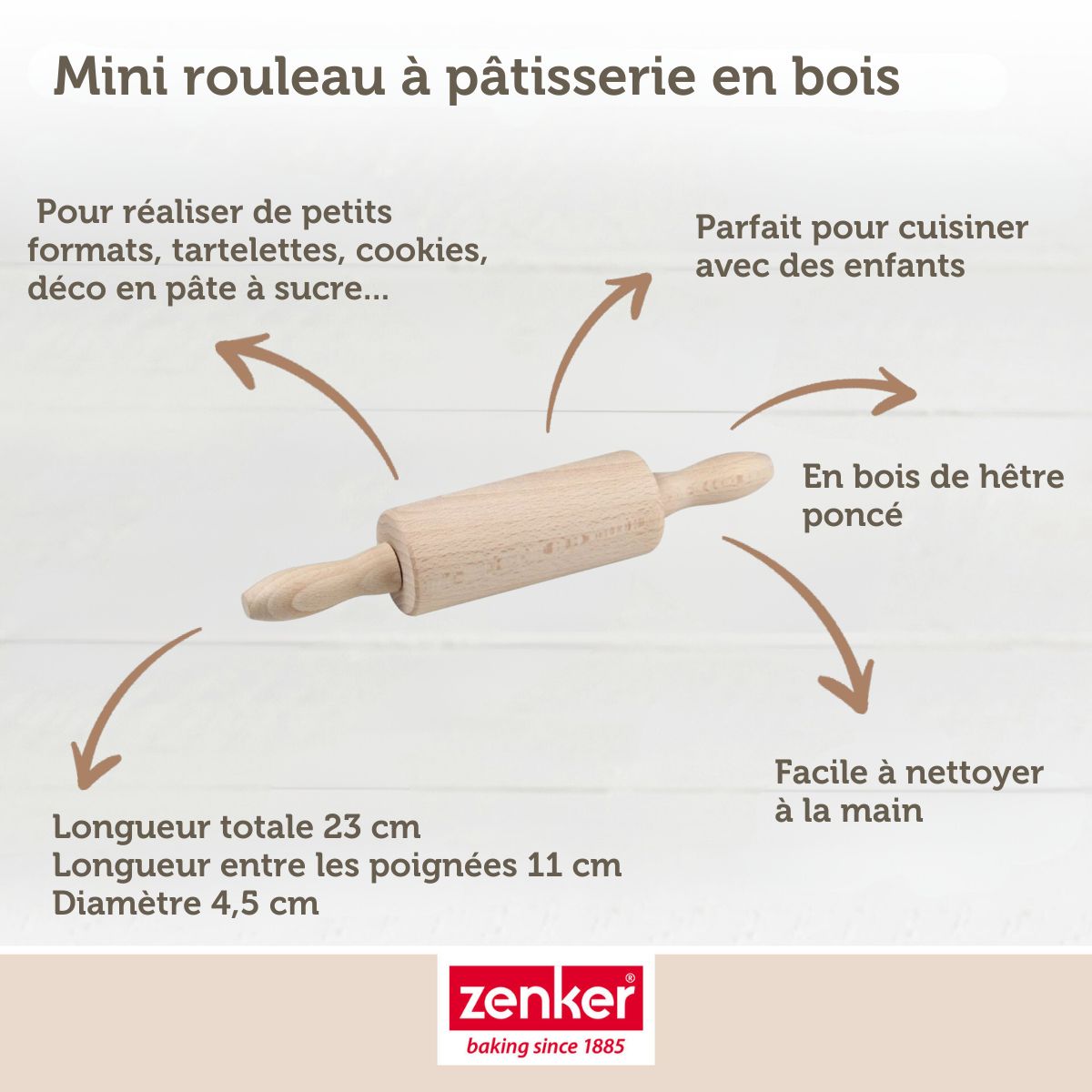 Tampon alphabet pour biscuit Zenker et mini rouleau à pâtisserie Zenker - Mathon - 4