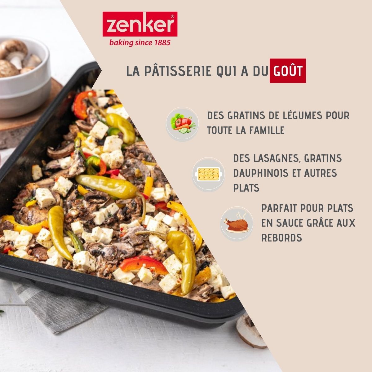 Ensemble de 2 Plats rectangulaire XXL 40 x 29 cm en acier émaillé Zenker Spécial Cooking Zenker - Mathon - 2