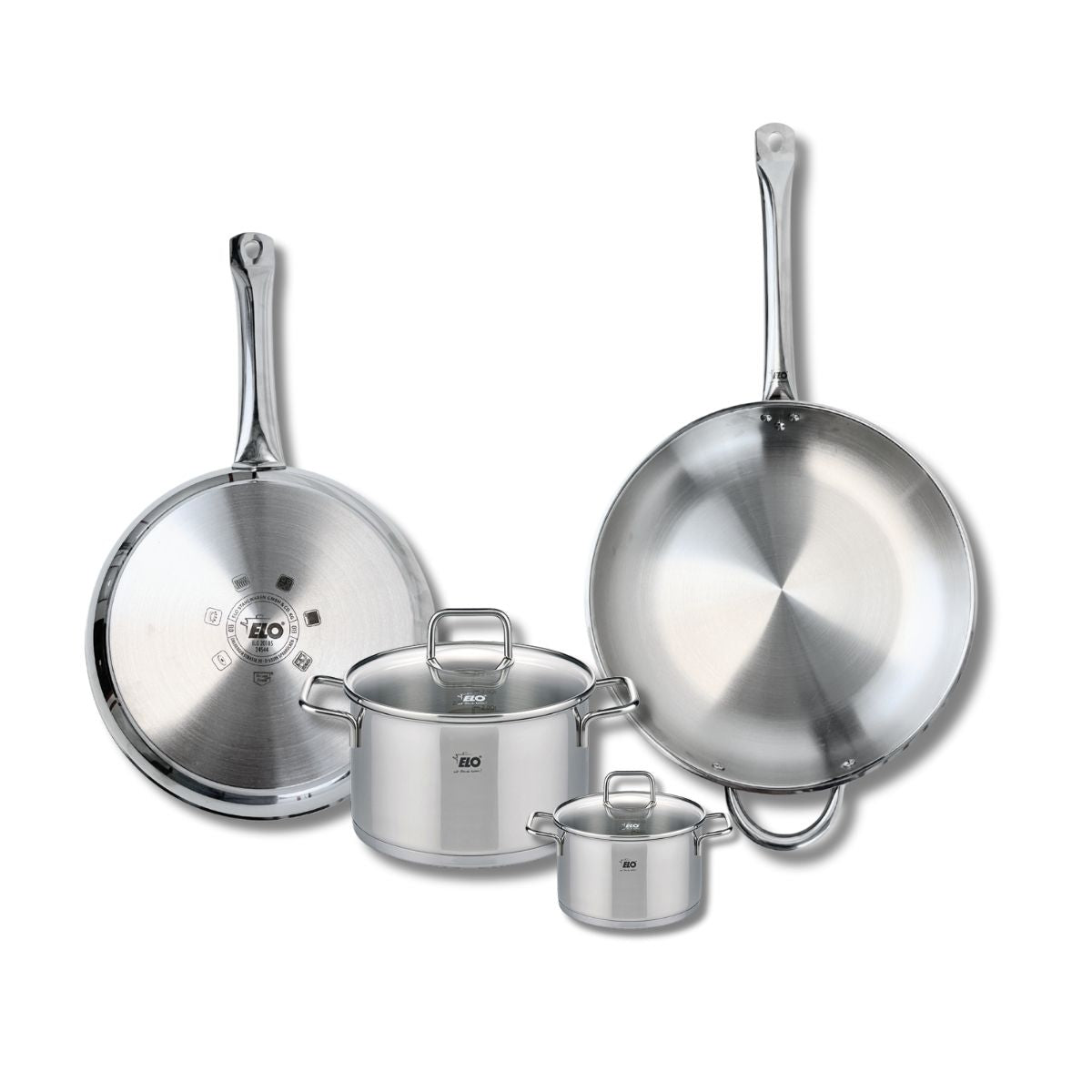 Ensemble de 2 Poêles de cuisson 28 et 32 cm et 2 faitouts 12 et 20 cm  Profi Citrin Elo - Mathon - 1