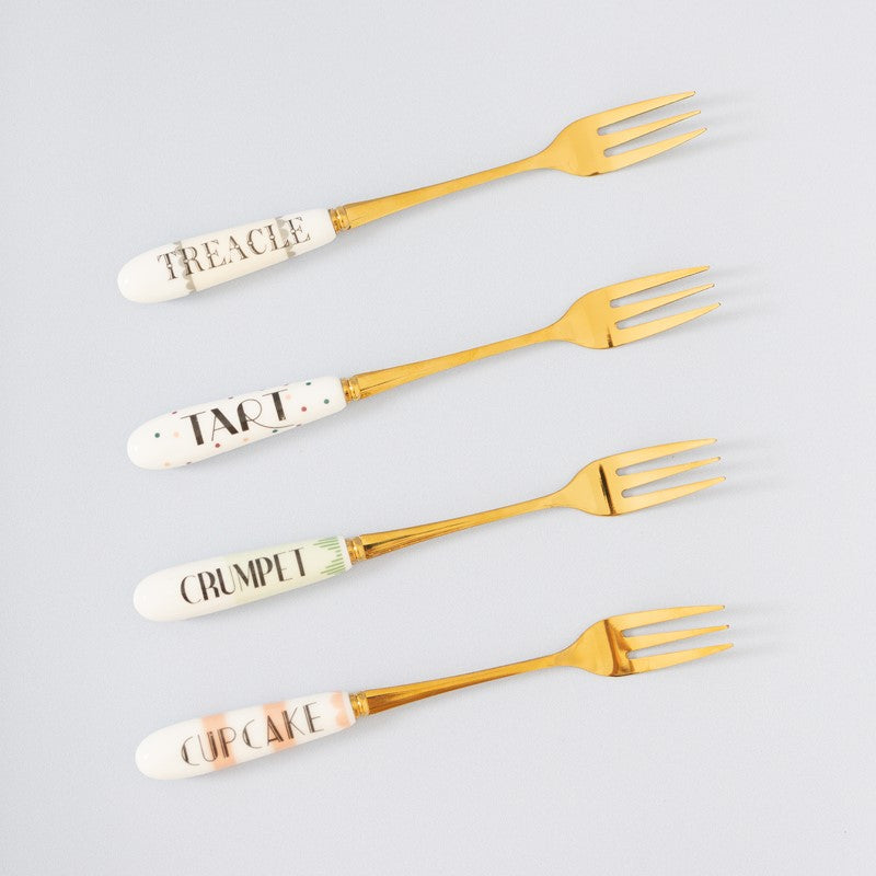 British Pomp - Coffret 4 fourchettes dessert Yvonne Ellen - Mathon - 2