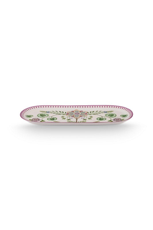 Plat à cake Lily & Lotus Blanc casse - 33,3x15,5cm Pip Studio - Mathon - 2