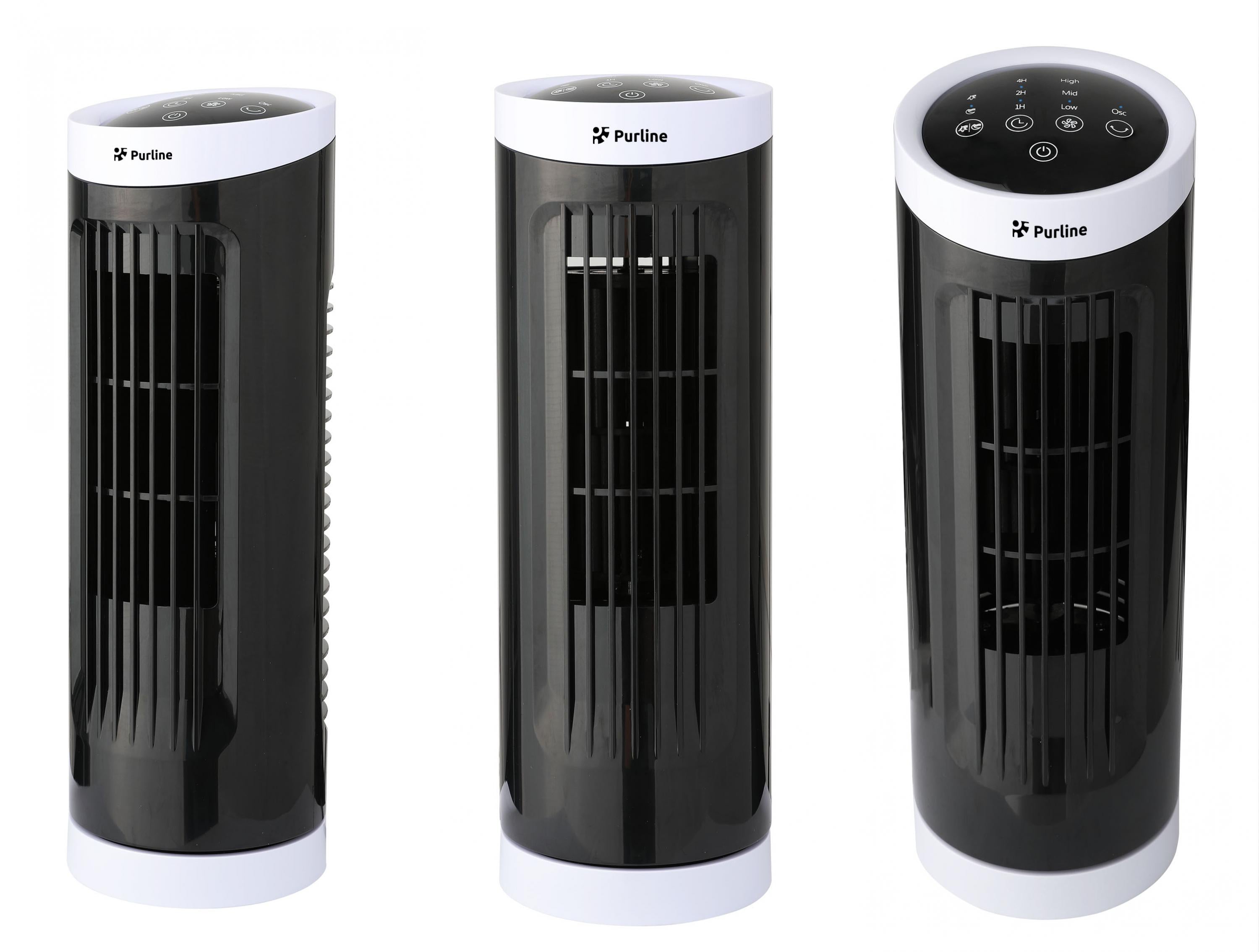 Ventilateur tour compact rotatif noir Purline - Mathon - 5