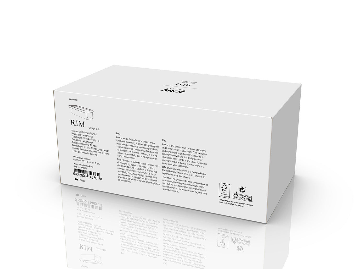 Étagère de douche RIM en aluminium Noir Zone Denmark - Mathon - 3