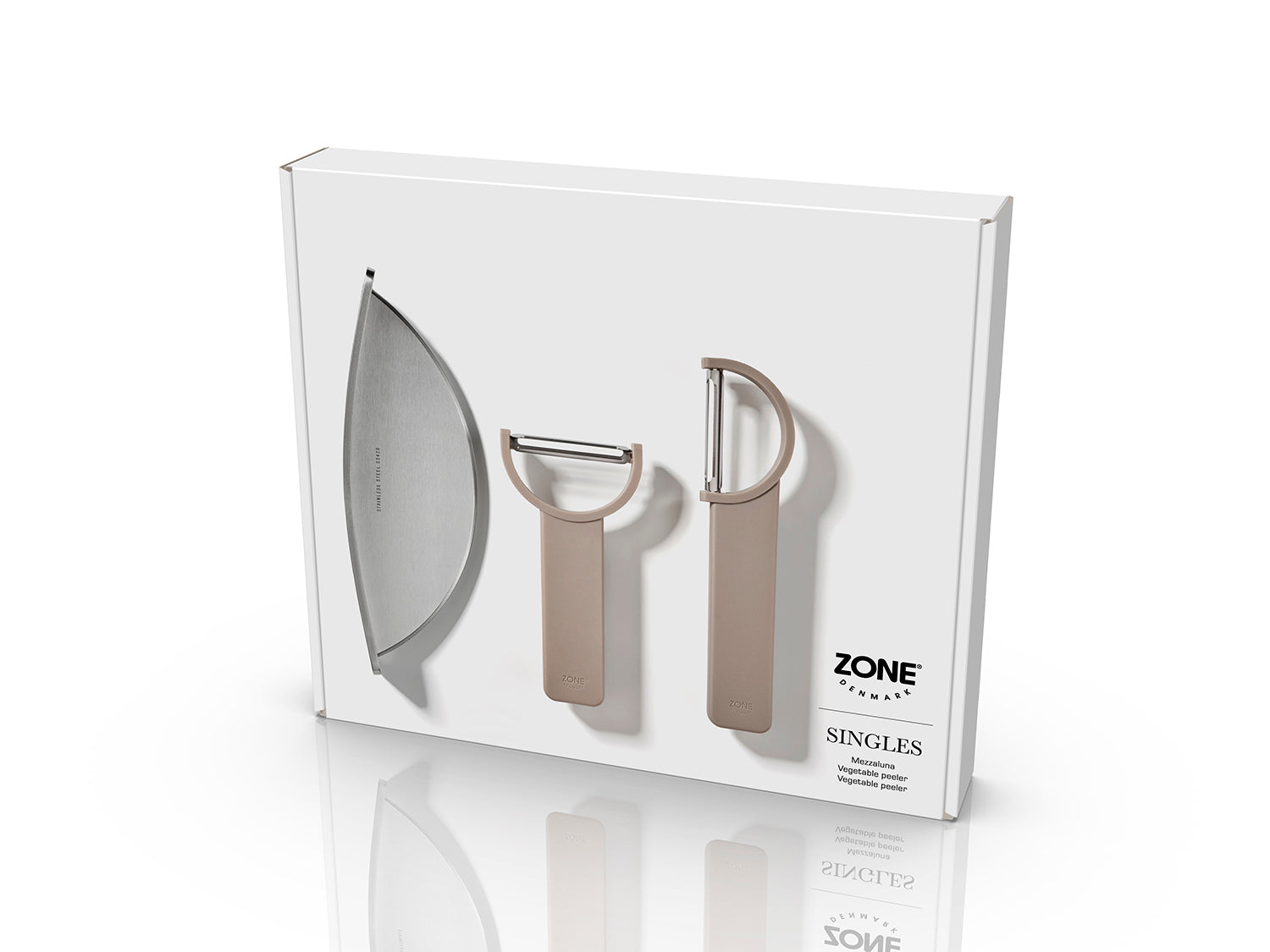 Ensemble de 3 accessoires de découpe SINGLES en acier inoxydable Taupe doux Zone Denmark - Mathon - 3