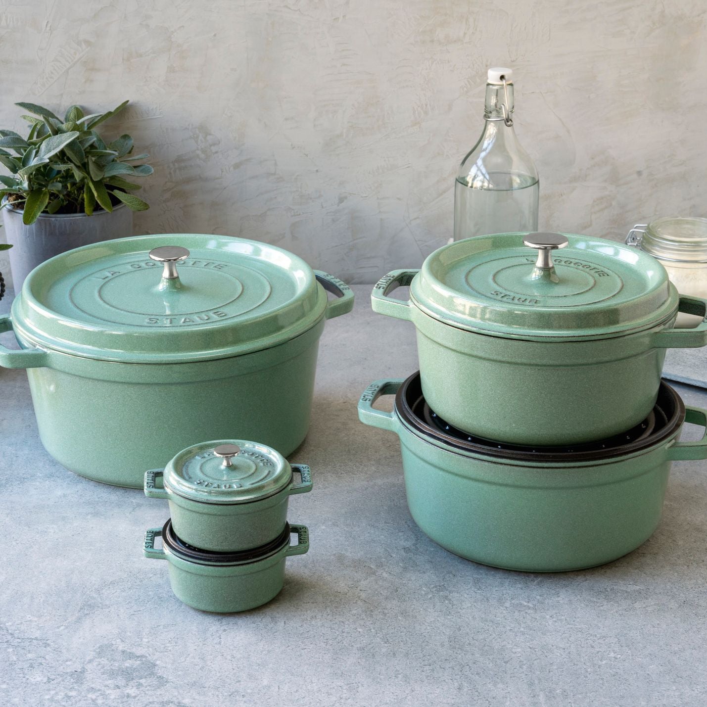 Cocotte 24 cm, Fonte, Rond(e), Sauge Staub - Mathon - 3