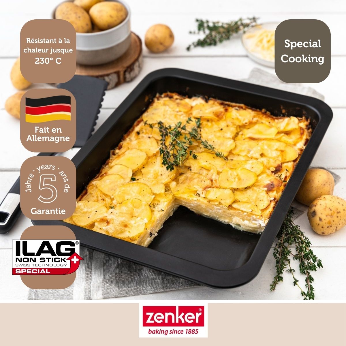 Ensemble de 2 Plats à four XXL 40 x 29 x 6 cm Zenker Special Cooking Zenker - Mathon - 4