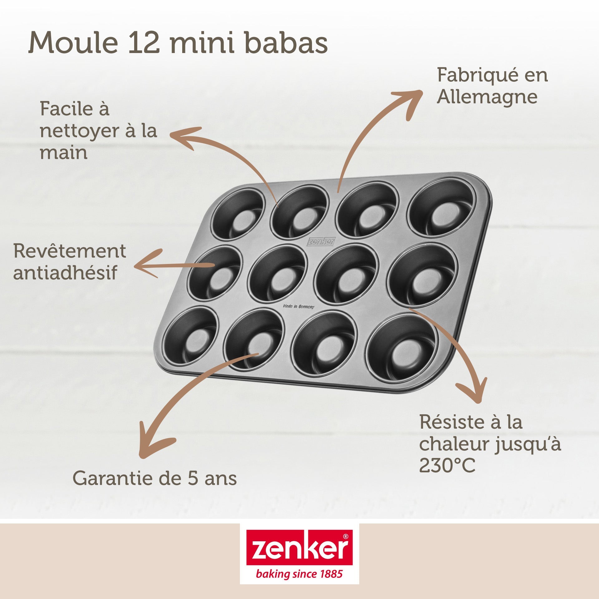 Moule 12 babas au rhum Zenker Spécial Créative Zenker - Mathon - 3