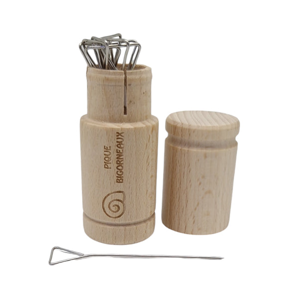 12 piques à bigorneaux avec fourreau en hêtre Roger Orfèvre - Mathon - 1