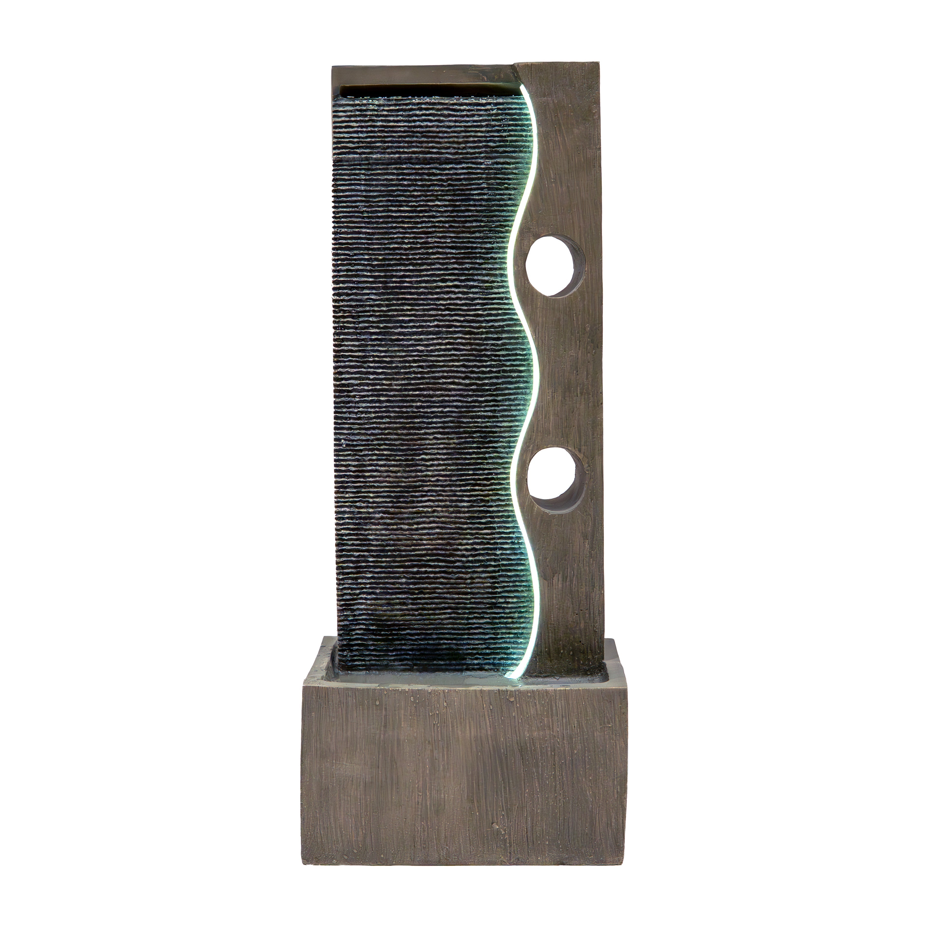 Fontaine de Jardin Cascade Électrique « Harmony Falls » Extérieure LED Pompe Monstershop - Mathon