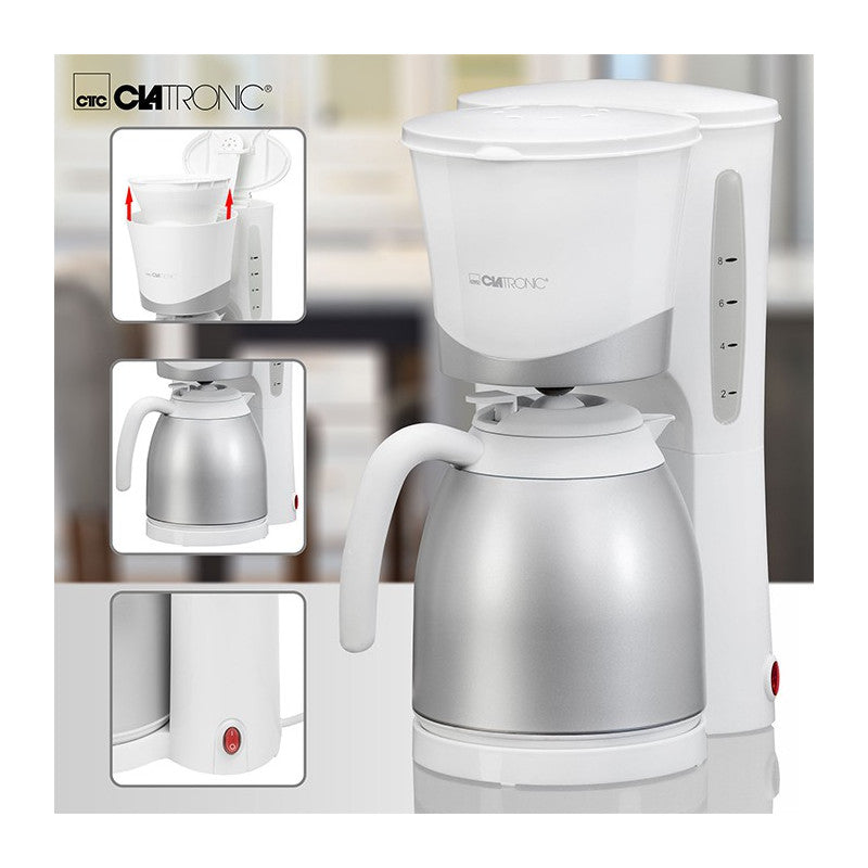 Cafetière thermos 8-10 tasses 1L Clatronic KA 3327 Blanc Clatronic - Mathon - 3