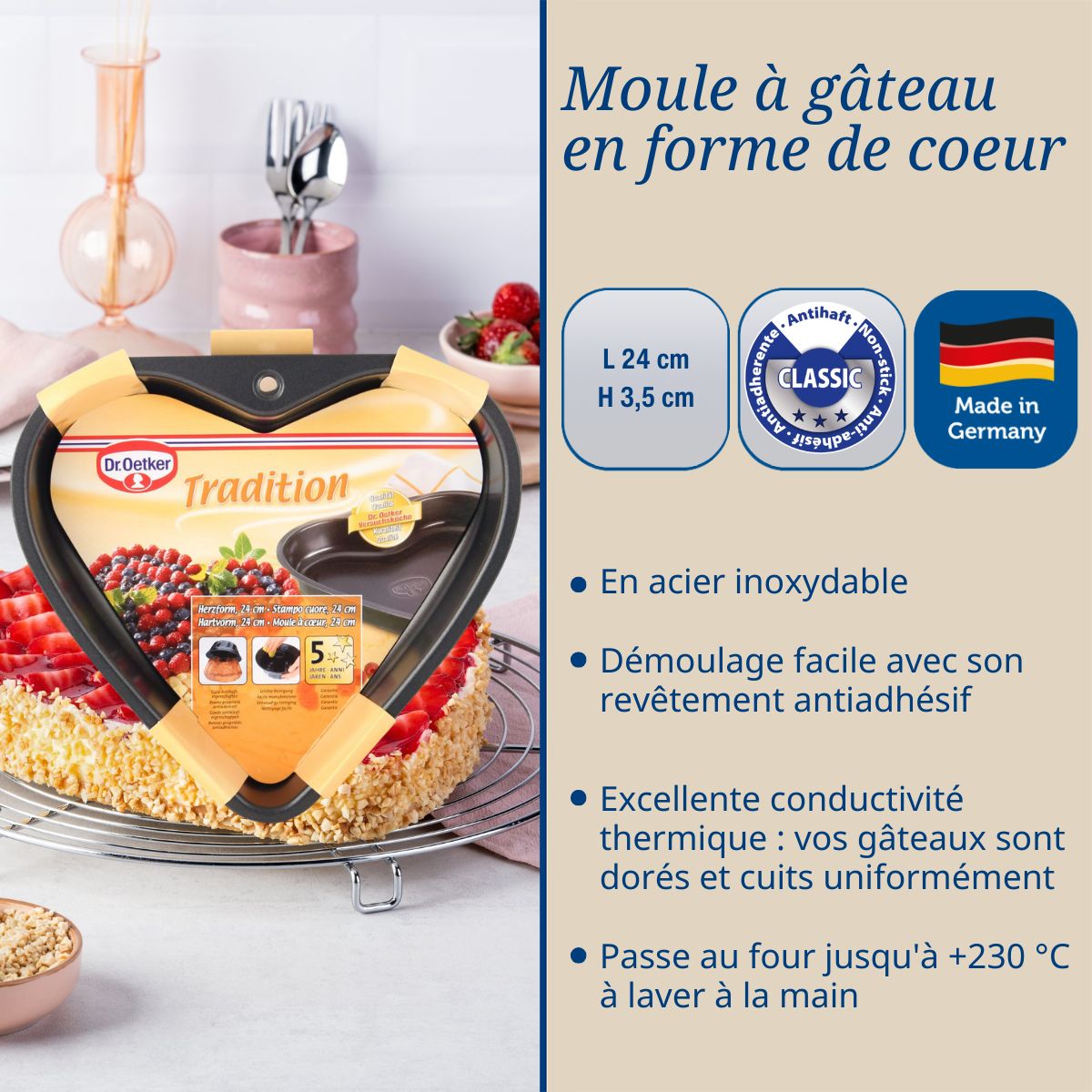 Moule à gâteau cœur 24 cm Dr Oetker Tradition Dr. Oetker - Mathon - 3
