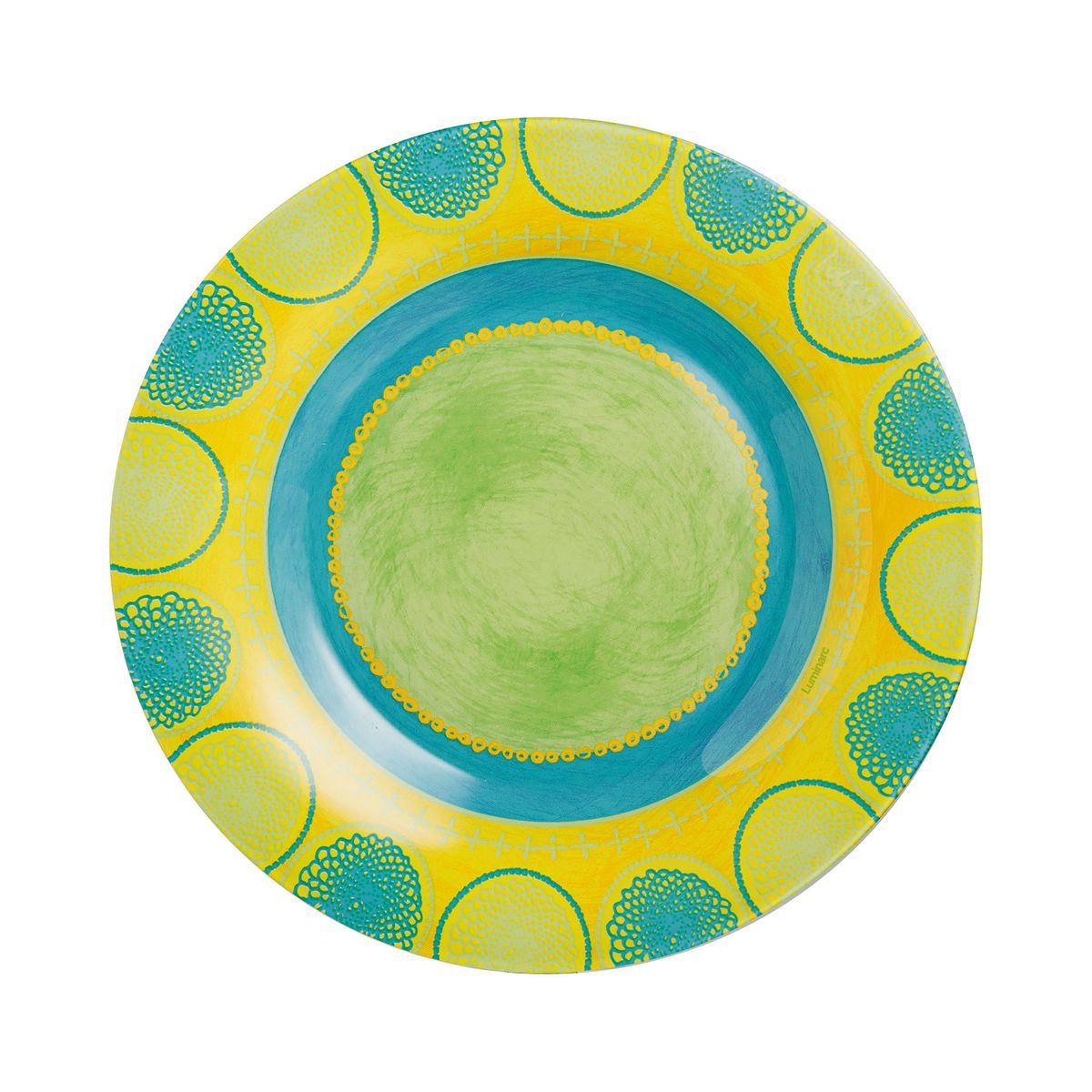 Assiette à dessert turquoise 19cm Propriano  - Verre opale extra résistant Luminarc - Mathon - 1
