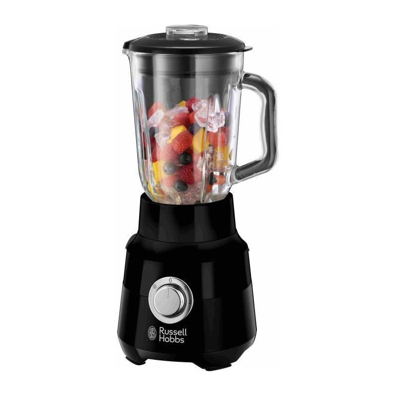 Blender -   - Matte Black 24722-56 - 650 W - Noir Mat - Bol Verre 1,5 L - 2 Vitesses + Pulse Russell Hobbs - Mathon - 1