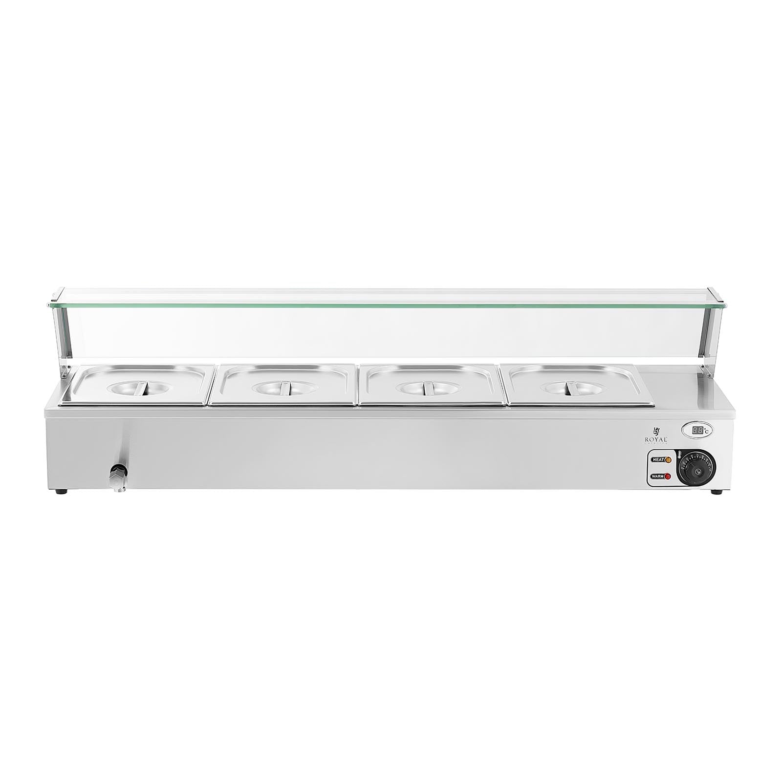 Bain-marie chauffe-plat bain-marie vitrine bain-marie professionnelle 2 000 watts 4 x GN 1/2 robinet de vidange  14_0004223 - Mathon - 5