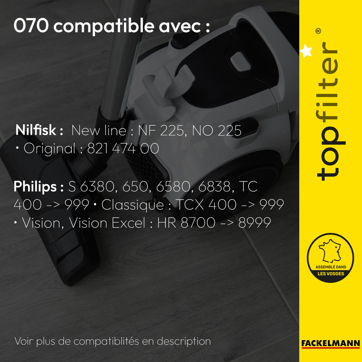 Lot de 4 sacs aspirateur Philips TopFilter Premium TopFilter - Mathon - 2